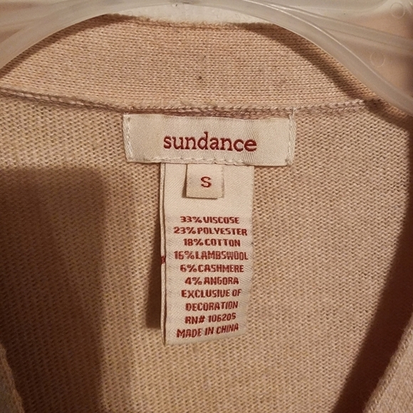Sundance Catalog Embellished Cardigan Wool Cashmere Angora Cotton 3/4 Sleeve S - Picture 3 of 10
